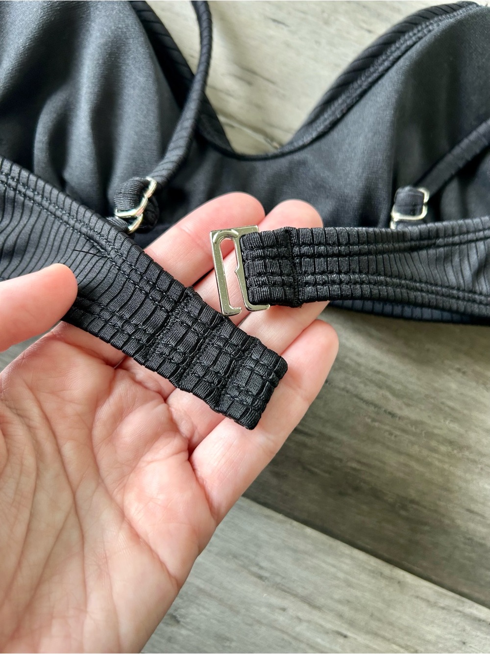 💸 5/20 Xhilaration Black Ribbed Retro Style Bikini Top - Picture 10 of 10